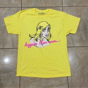 Billie Eilish Official Happier Than Ever 2021 World Tour Tee Size Large Yelllow